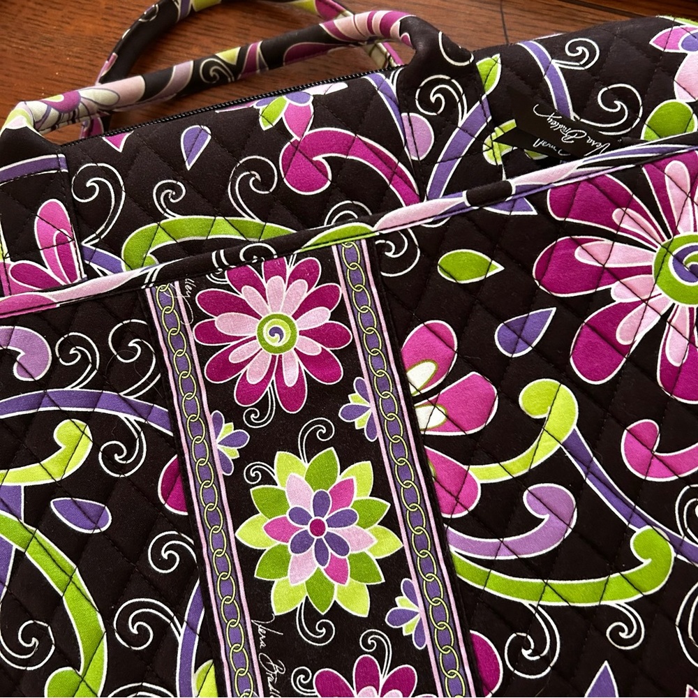 Vera Bradley Purple Punch Computer Laptop Hard Case Brown Pink Floral Strap - Picture 2 of 8